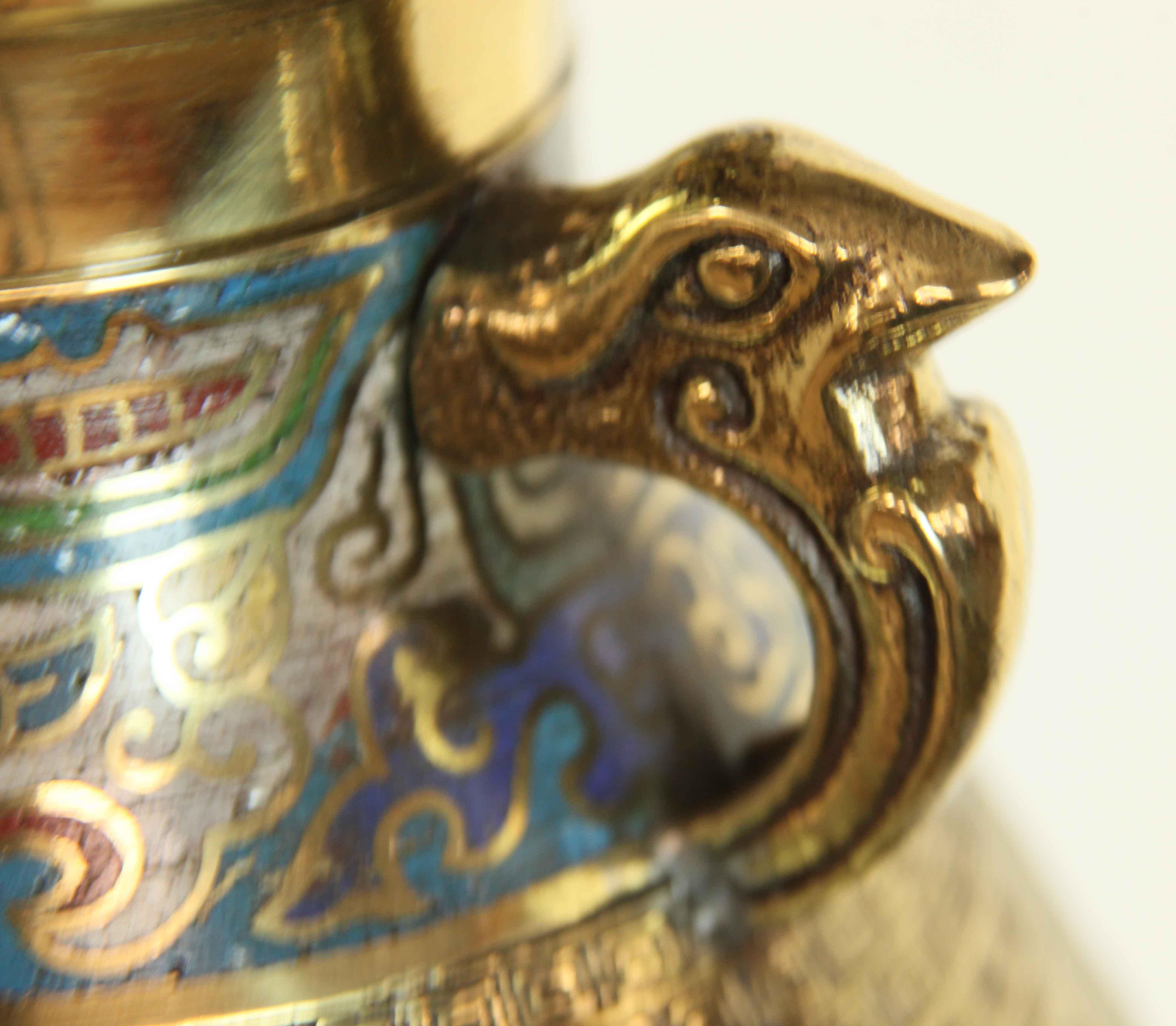 Japanese Champleve Vase Lamp 7
