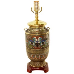 Japanese Champleve Vase Lamp