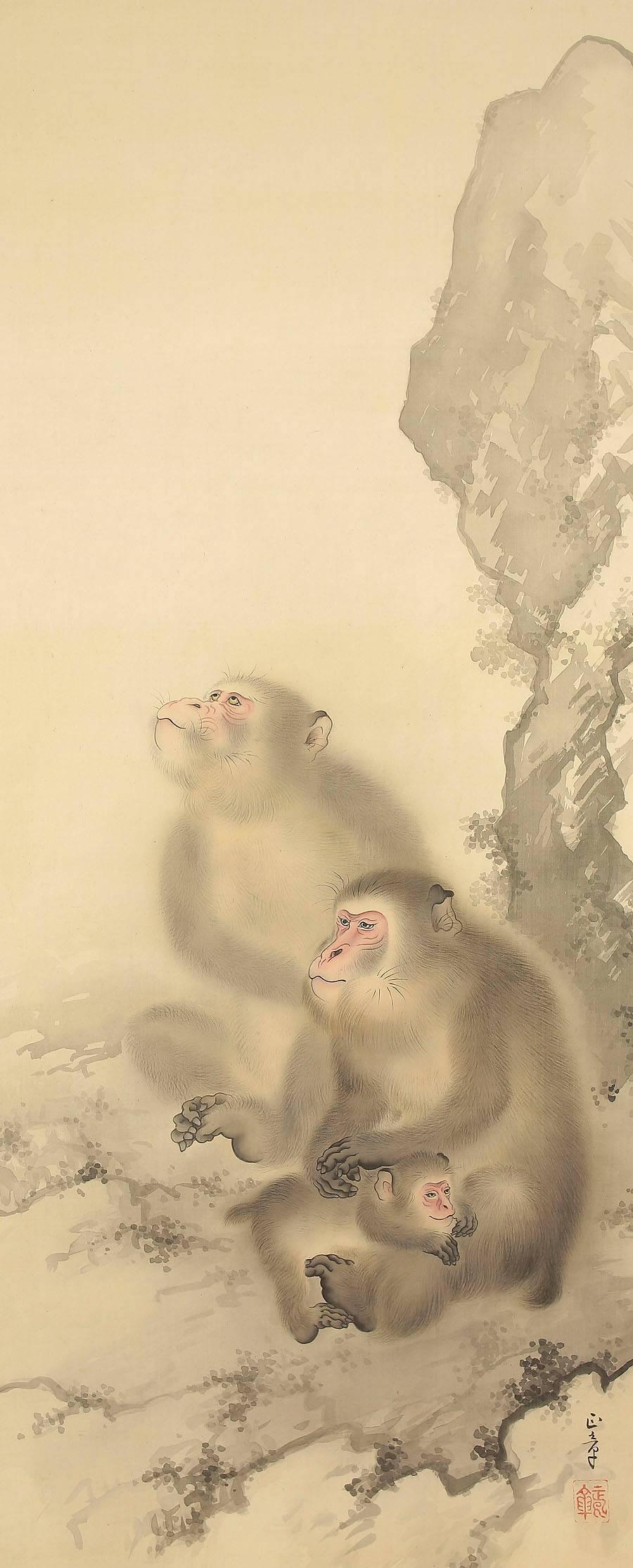 monkey hand painting