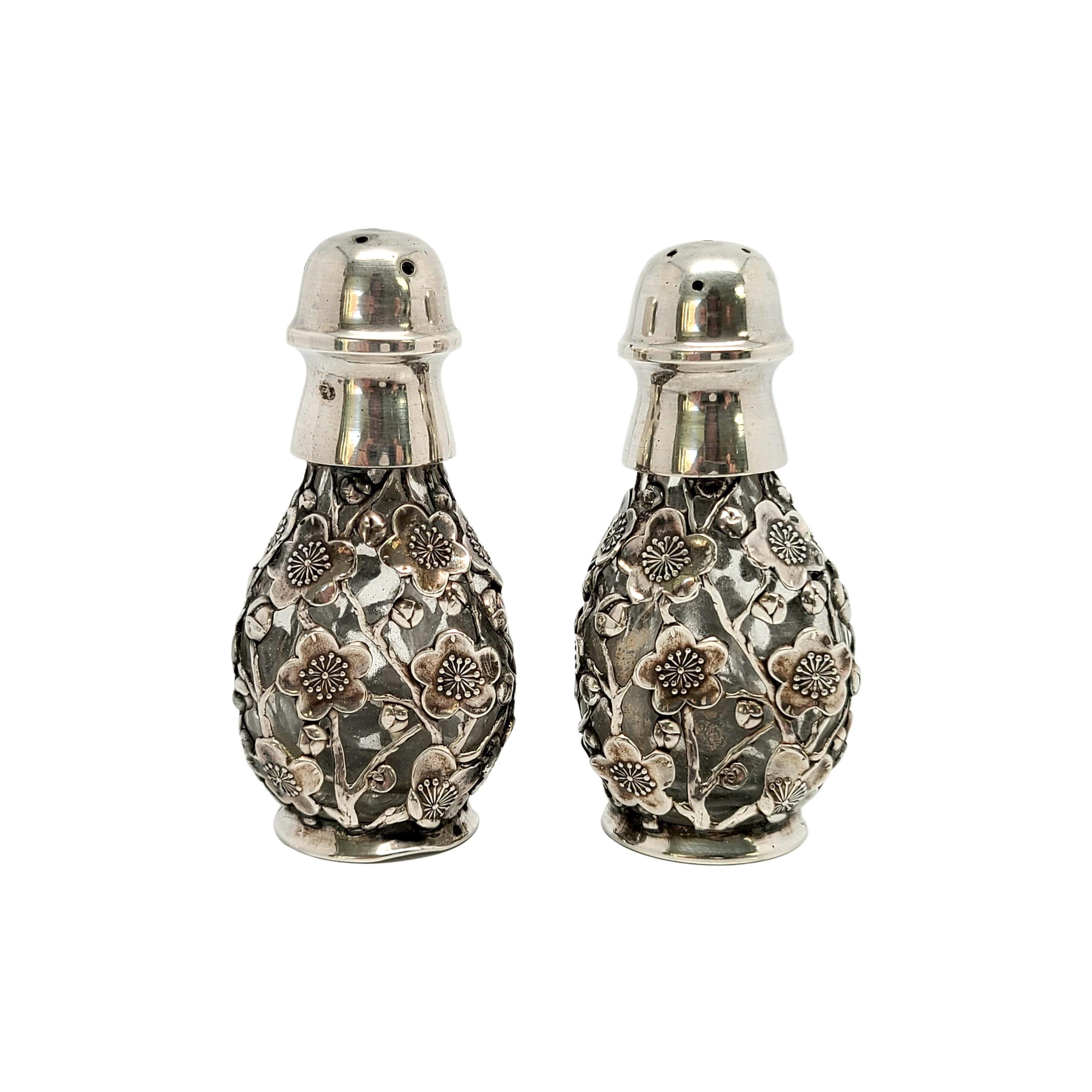 Vintage Japanese Sterling Salt and Pepper Shakers Pagoda Okubo, 72.2