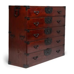 Japanese Cherry Lacquer Tansu Chest, c. 1880
