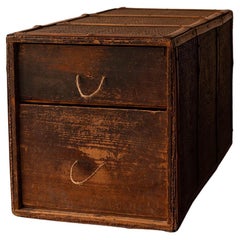 Vintage Japanese Chest with Rattan Top Detailing