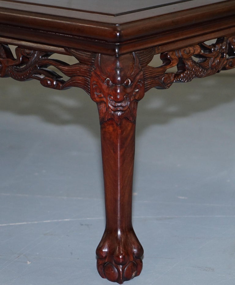 Japanese Chinese Hand Carved Coffee Tee Table Dragons Claw ...
