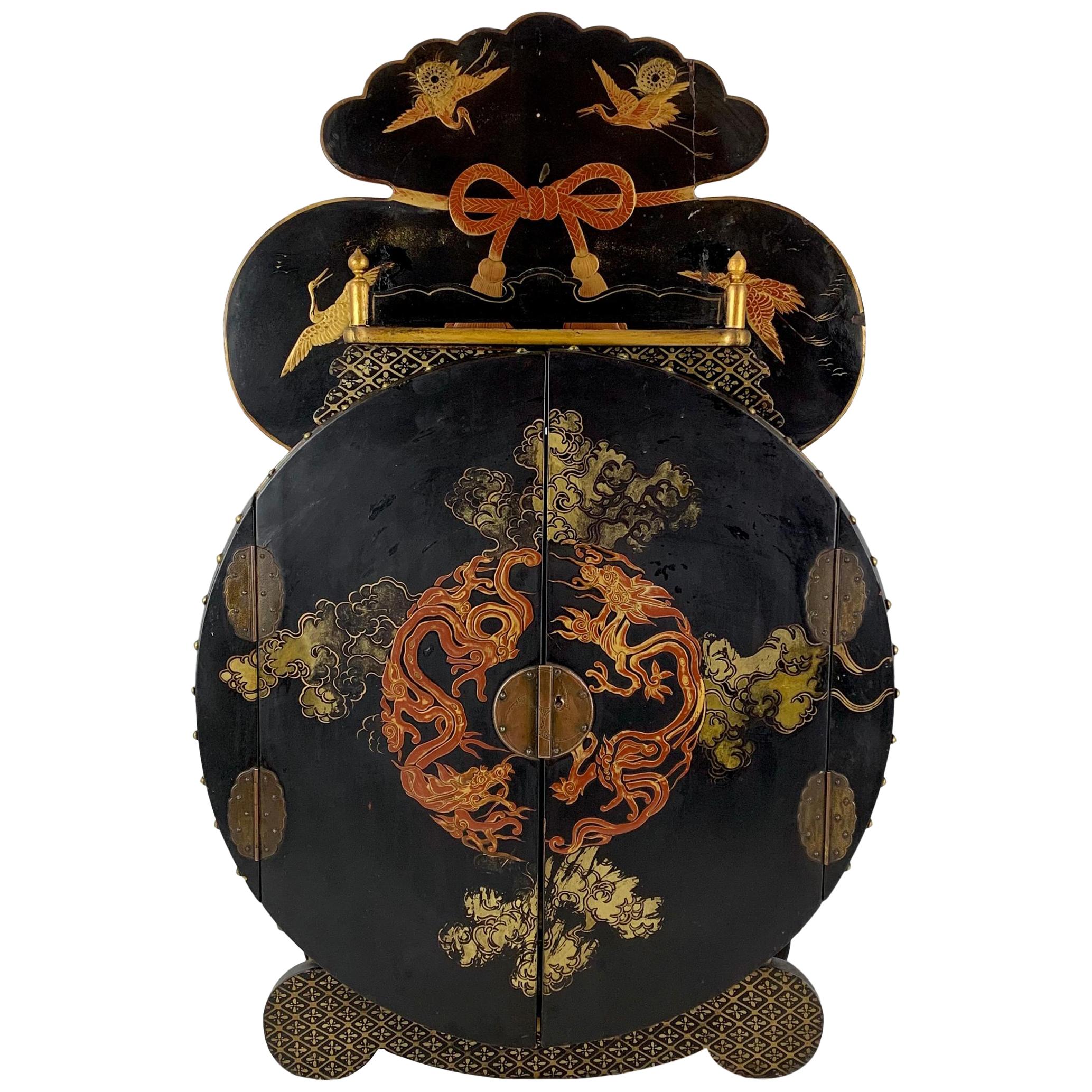 Japanese Chinoiserie Hanging Cabinet, ca. 1880