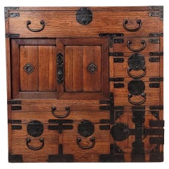 Tansu giapponese Choba (mercante), legno Kiri/Sugi, periodo Meiji