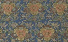 Japanese Chrysanthemum and Cloud Patterns: Antique Lithograph, 1880s