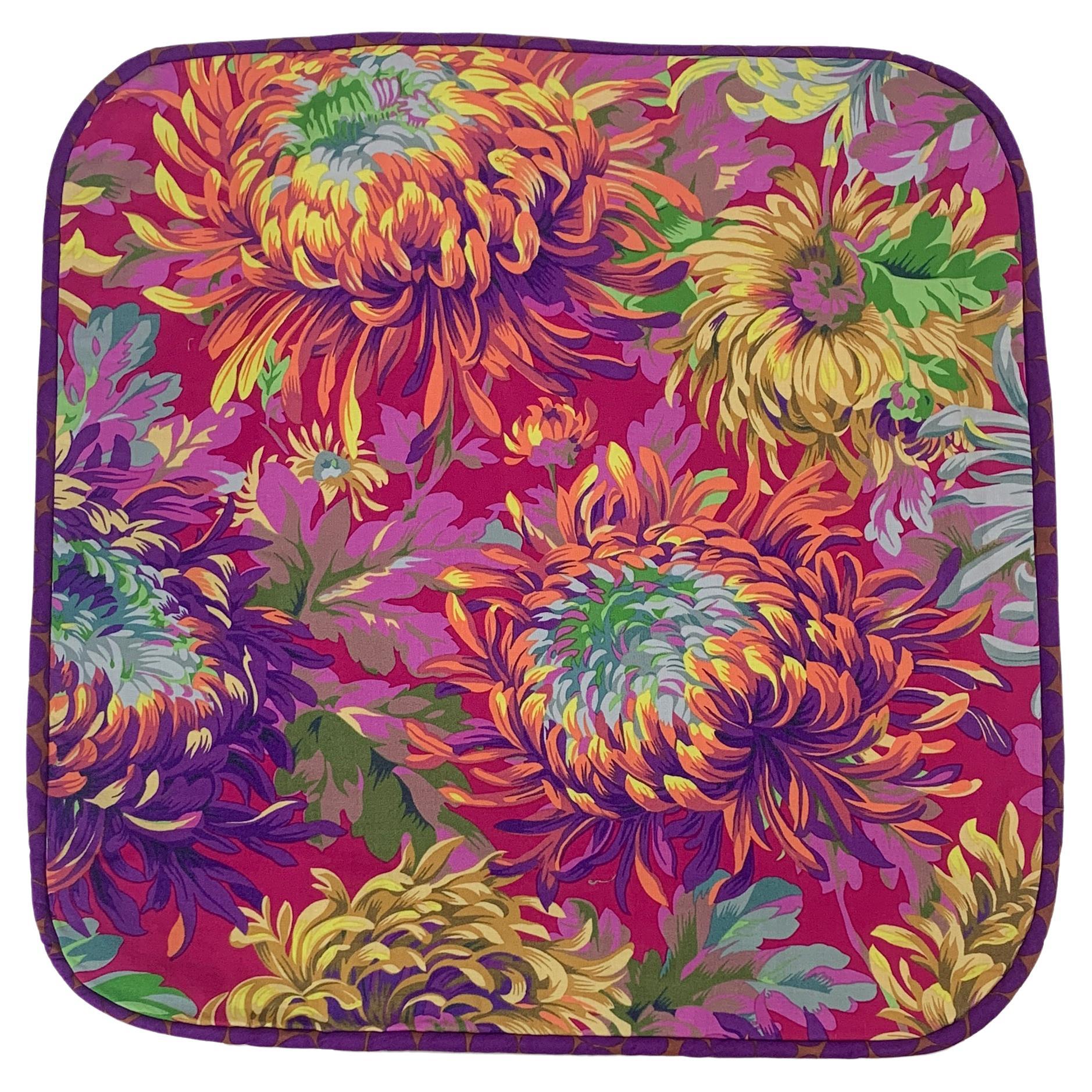 Japanese Chrysanthemum Purple Pillow For Sale