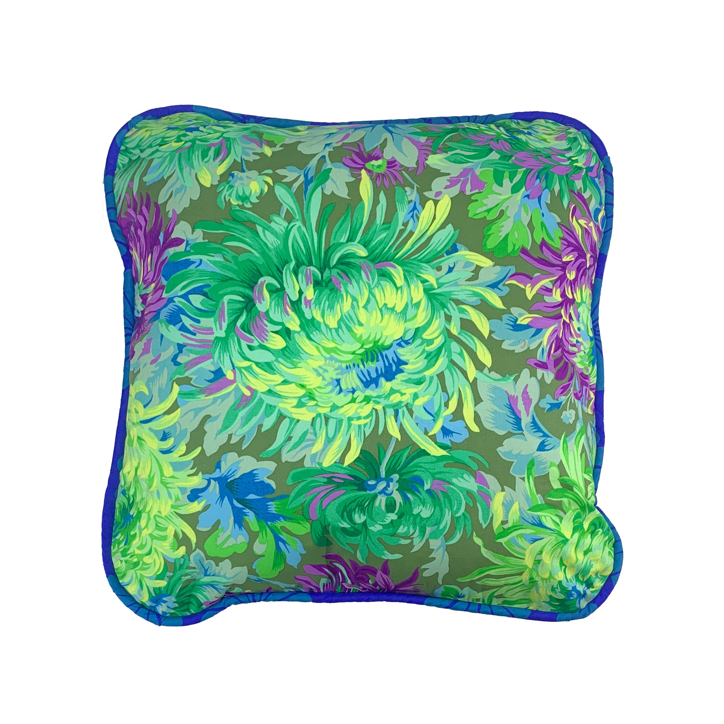 Contemporary Japanese Chrysanthemum Summer Camp Pillow For Sale