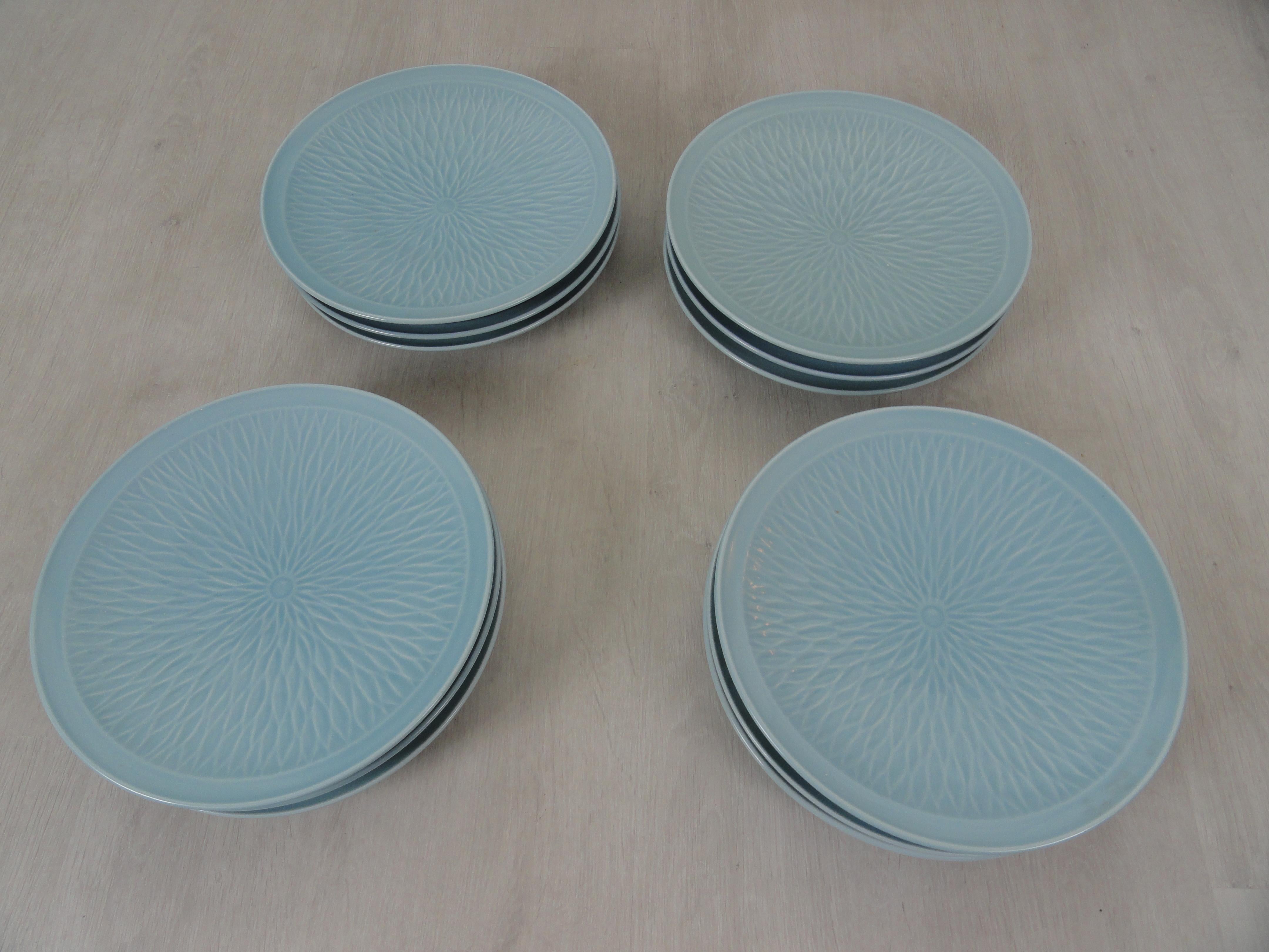 Large-scale chrysanthemum patterned Clare De Loon chargers. Japanese. Sold in sets of 2.