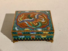 Japanese Cloisonne and Goldstone Phoenix Box, Meiji Period, Japan