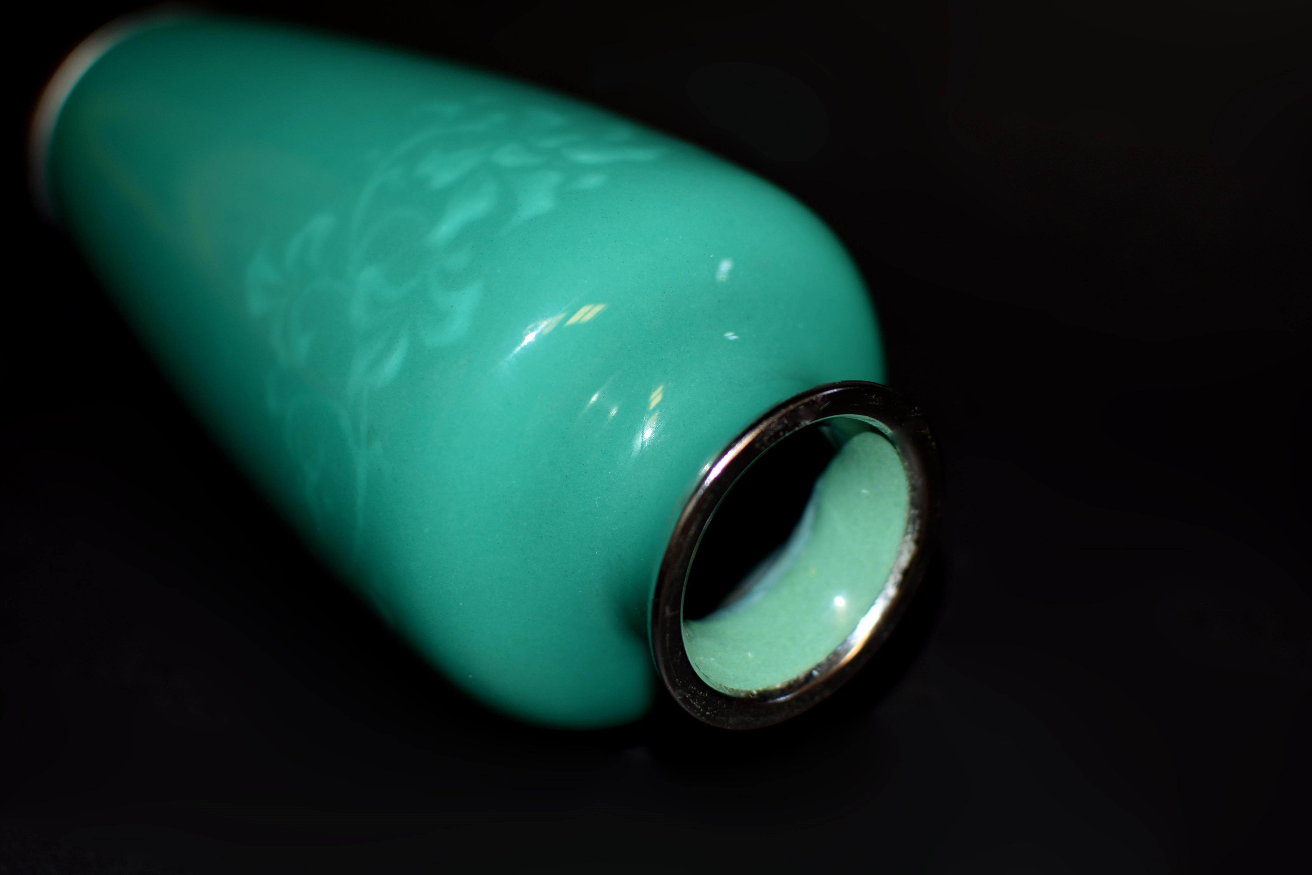 Japanese Cloisonné Ando Jubei Signed Vase 8.5