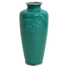 Japanese Cloisonné Ando Jubei Signed Vase 8.5" Wireless Clematis