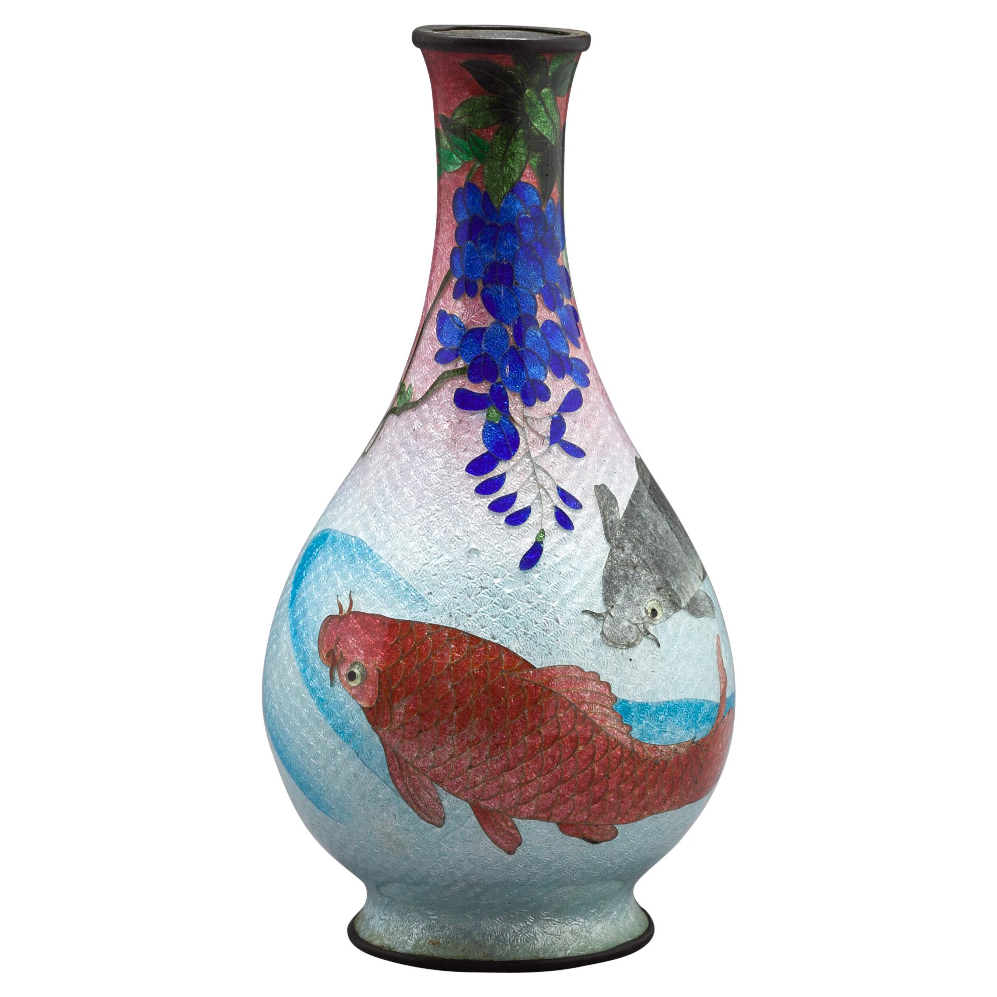 Japanese Cloisonne Bud Vase, Meiji Period, circa 1880 For Sale