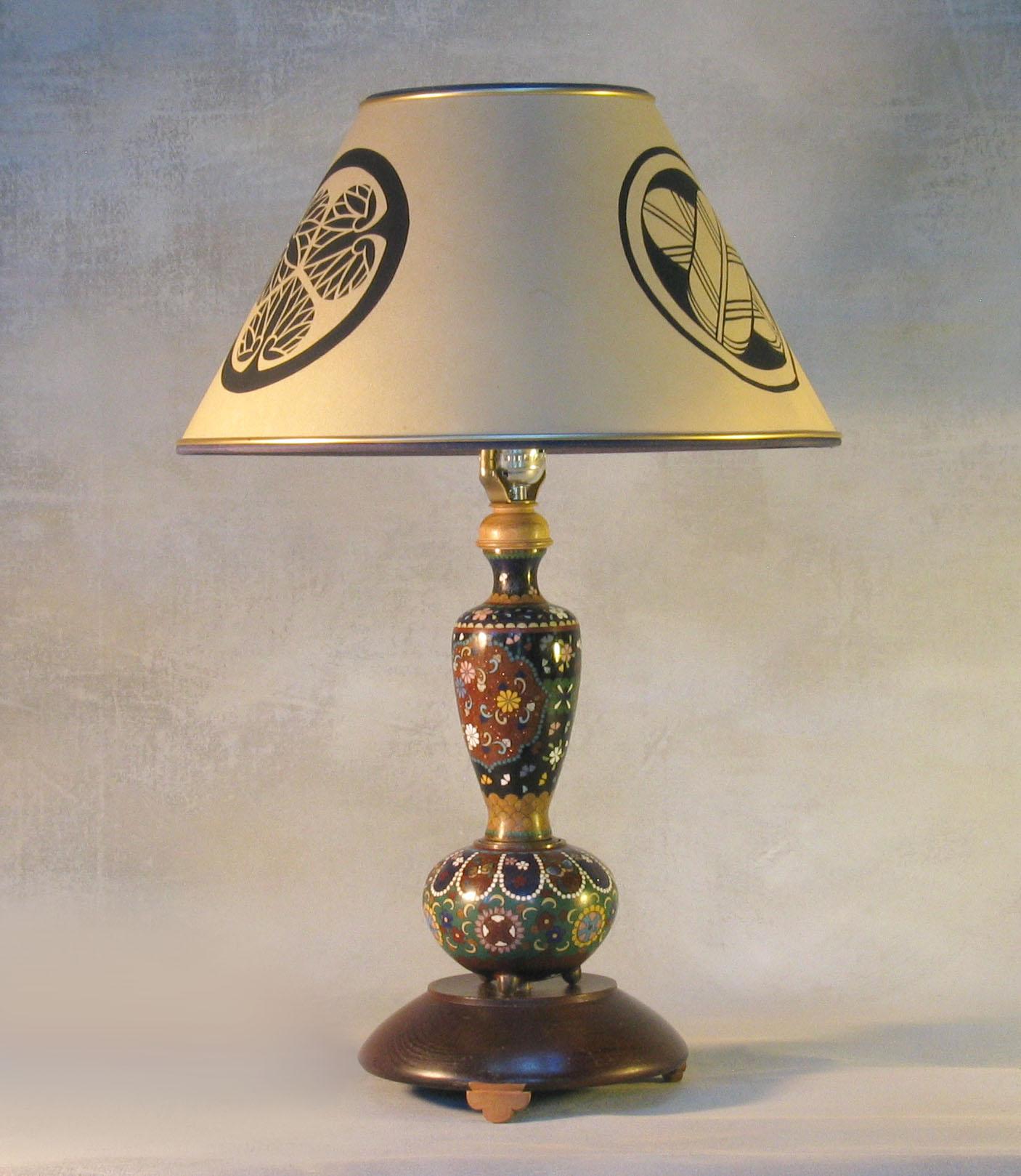 Japanese Cloisonne Composite Table Lamp Meiji Period 1