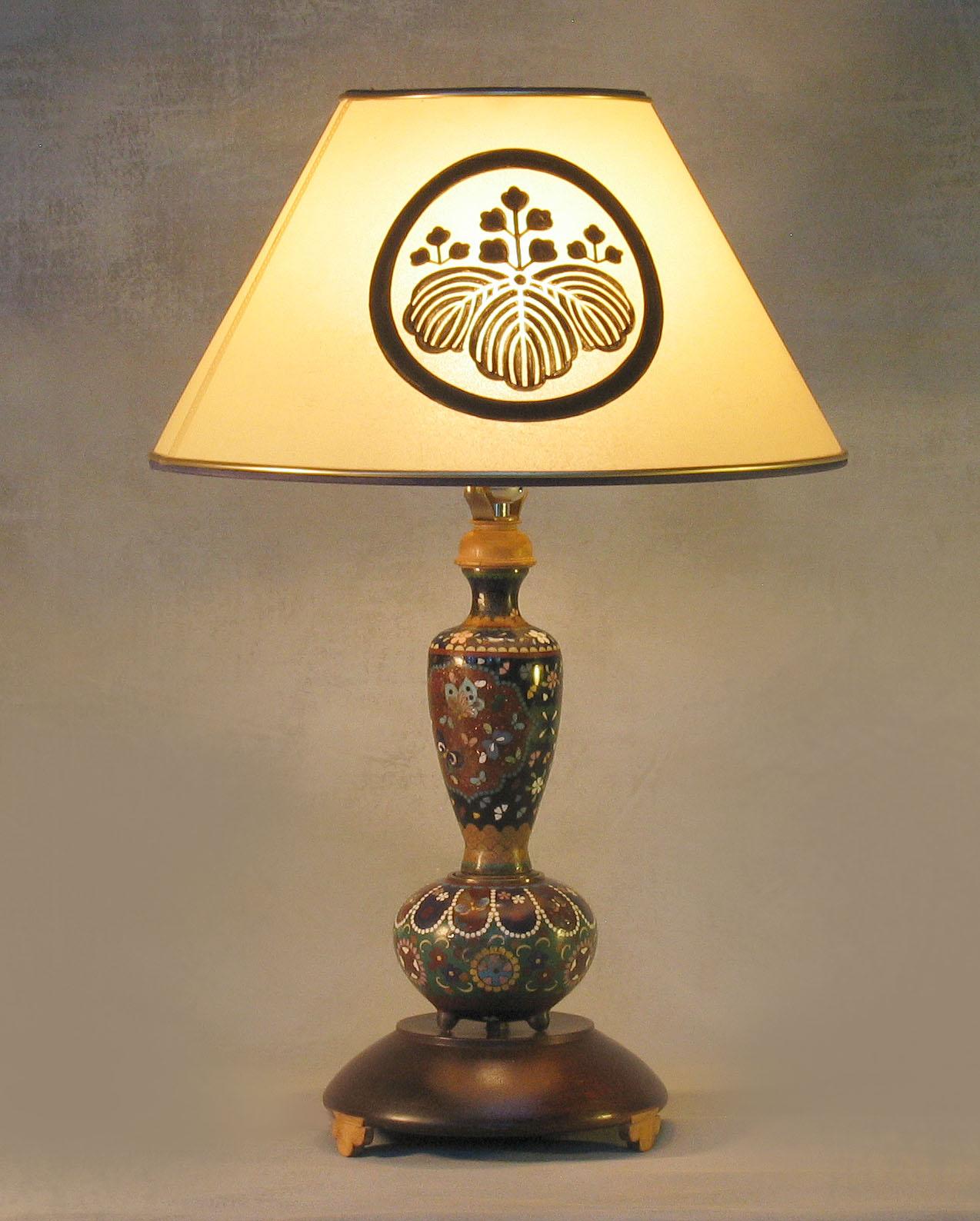 Japanese Cloisonne Composite Table Lamp Meiji Period 3