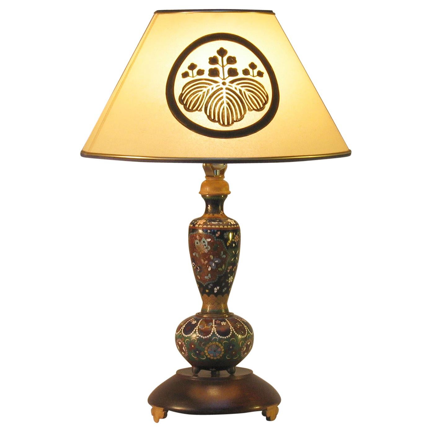 Japanese Cloisonne Composite Table Lamp Meiji Period