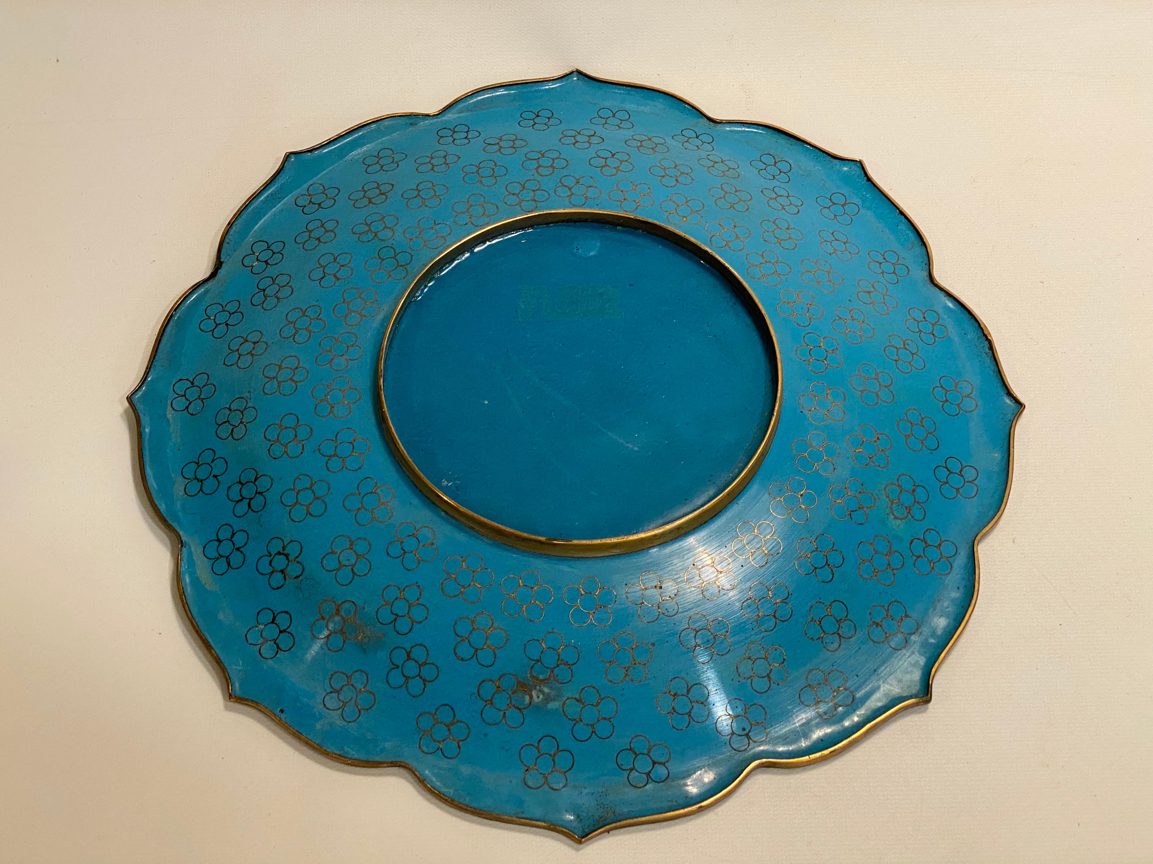 Japanese Cloisonne Crane Decorated Plate 5