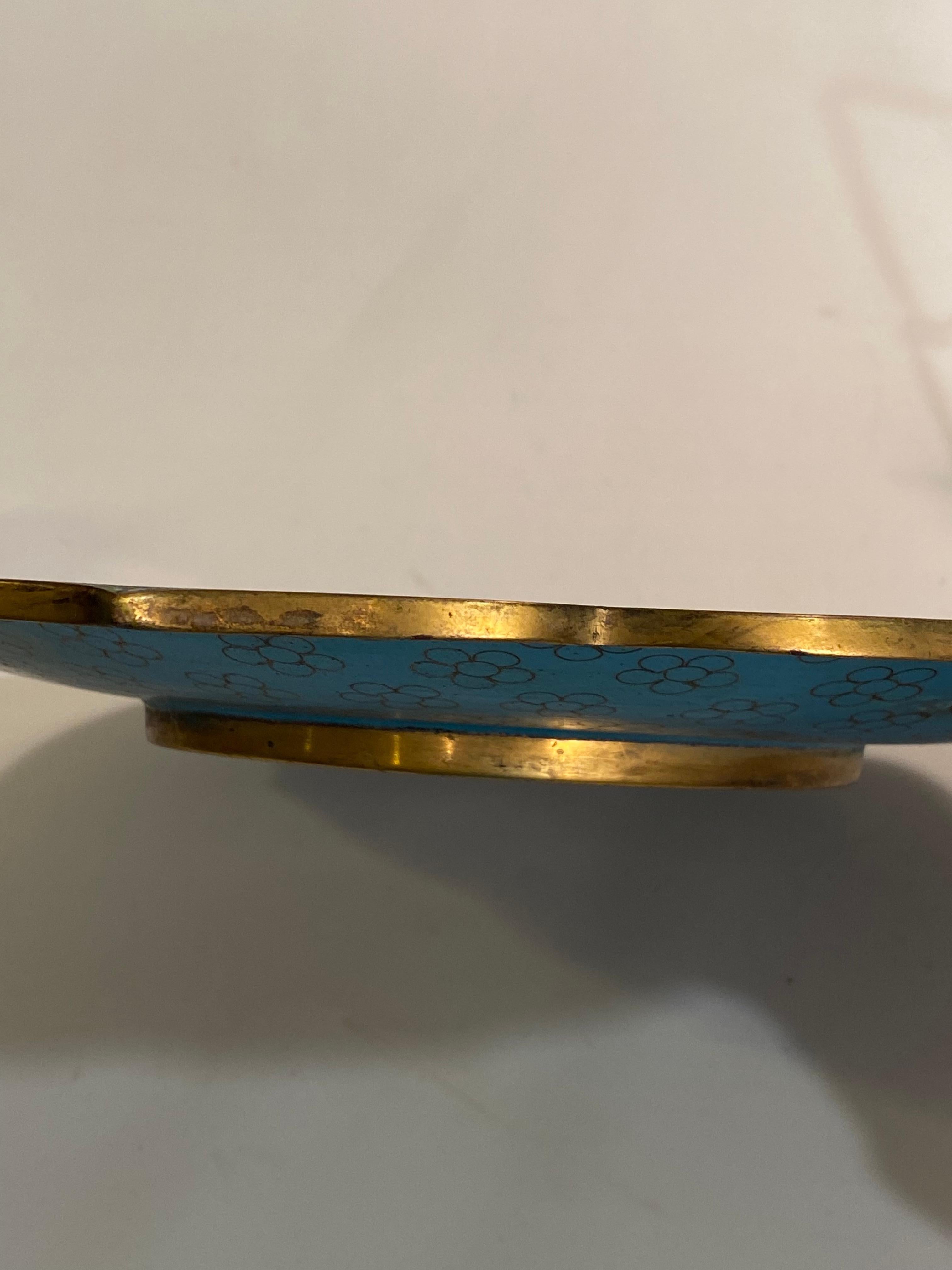 Japanese Cloisonne Crane Decorated Plate 7