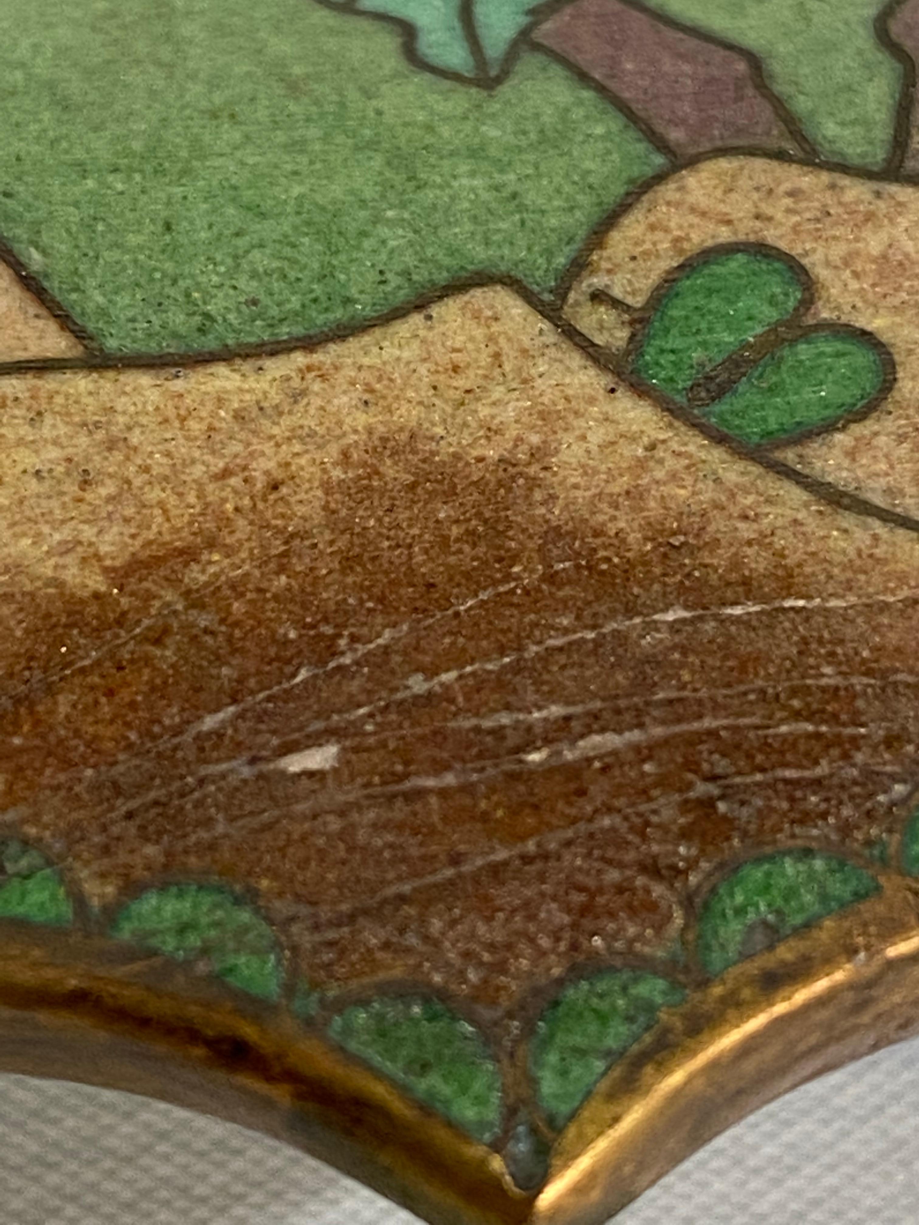 Japanese Cloisonne Crane Decorated Plate 9