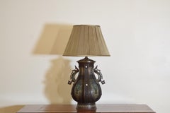 Japanese Cloisonné Dragon Handle Vase Mounted as a Table Lamp, ca. 1900