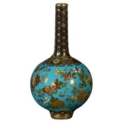 Antique Japanese Cloisonne Enamel Bottle Vase – Namikawa Yasuyuki (1845-1927) 