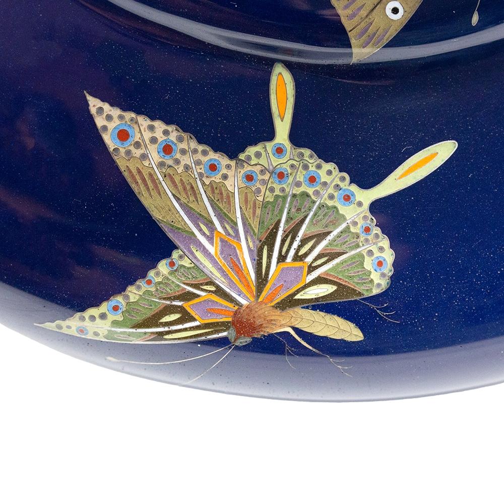 Japanese Cloisonne Enamel Butterfly Vase Hayashi Kodenji For Sale 5