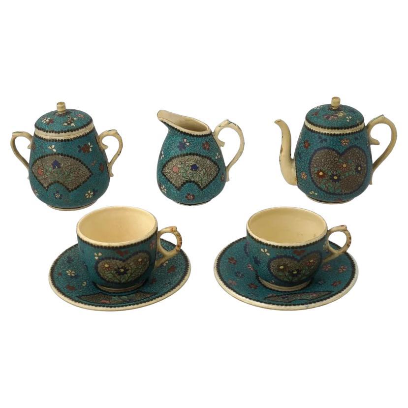 Juego De Té Japonés De Cerámica Esmaltada Cloisonné De 7 Piezas en venta