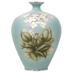 Vintage Japanese Cloisonne Enamel Ginbari Vase Signed Tamura