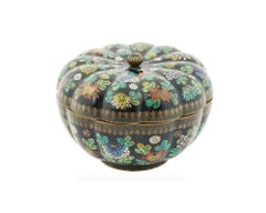 Japanese Cloisonne Enamel Lobulated Trinket Box