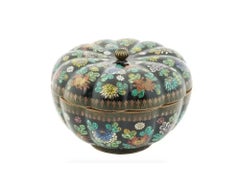 Japanese Cloisonne Enamel Lobulated Trinket Box