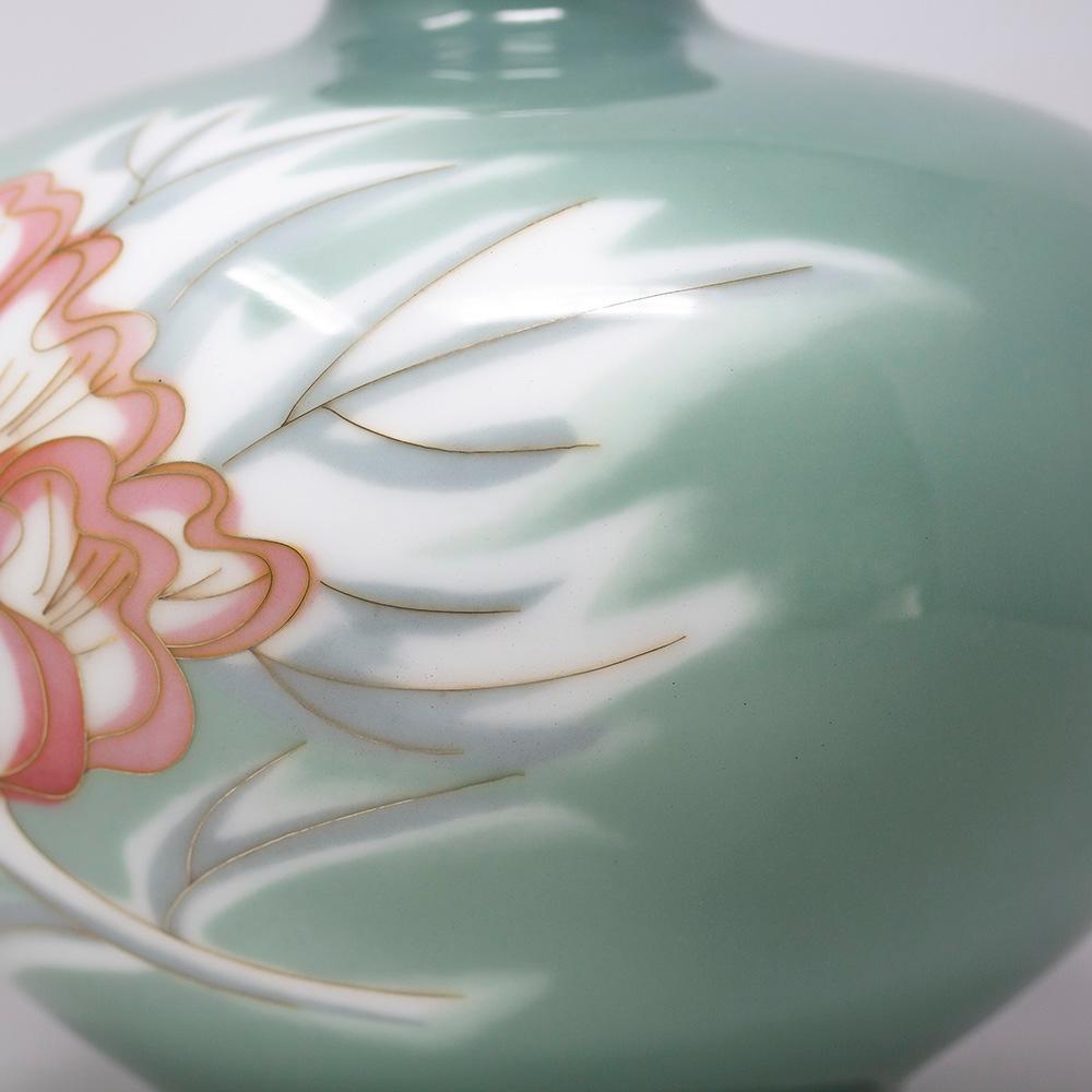 Japanese Cloisonne Enamel Peony Vase Ando Company For Sale 1
