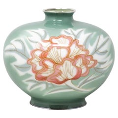 Japanese Cloisonne Enamel Peony Vase Ando Company