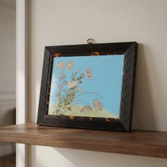 Japanese Cloisonné Enamel Plaque with Quail and Chrysanthemum