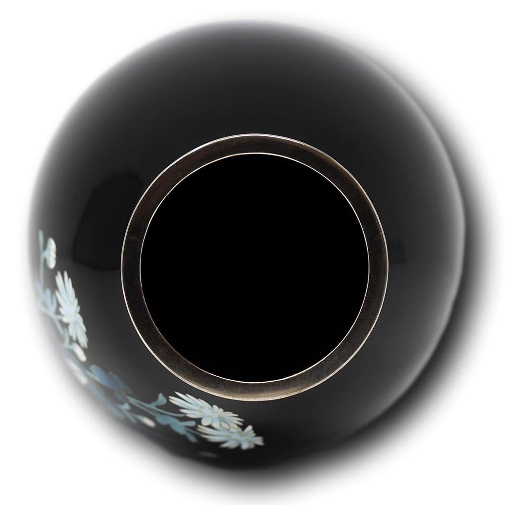 Japanische Cloisonné-Emaille-Kachelvase Shobido aus Osaka, Shobido im Angebot 2