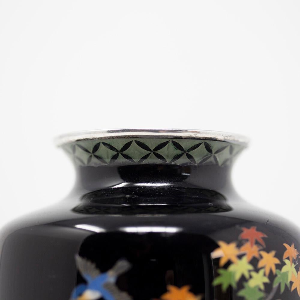 Japanese Cloisonne Enamel Vase Ando Company For Sale 1