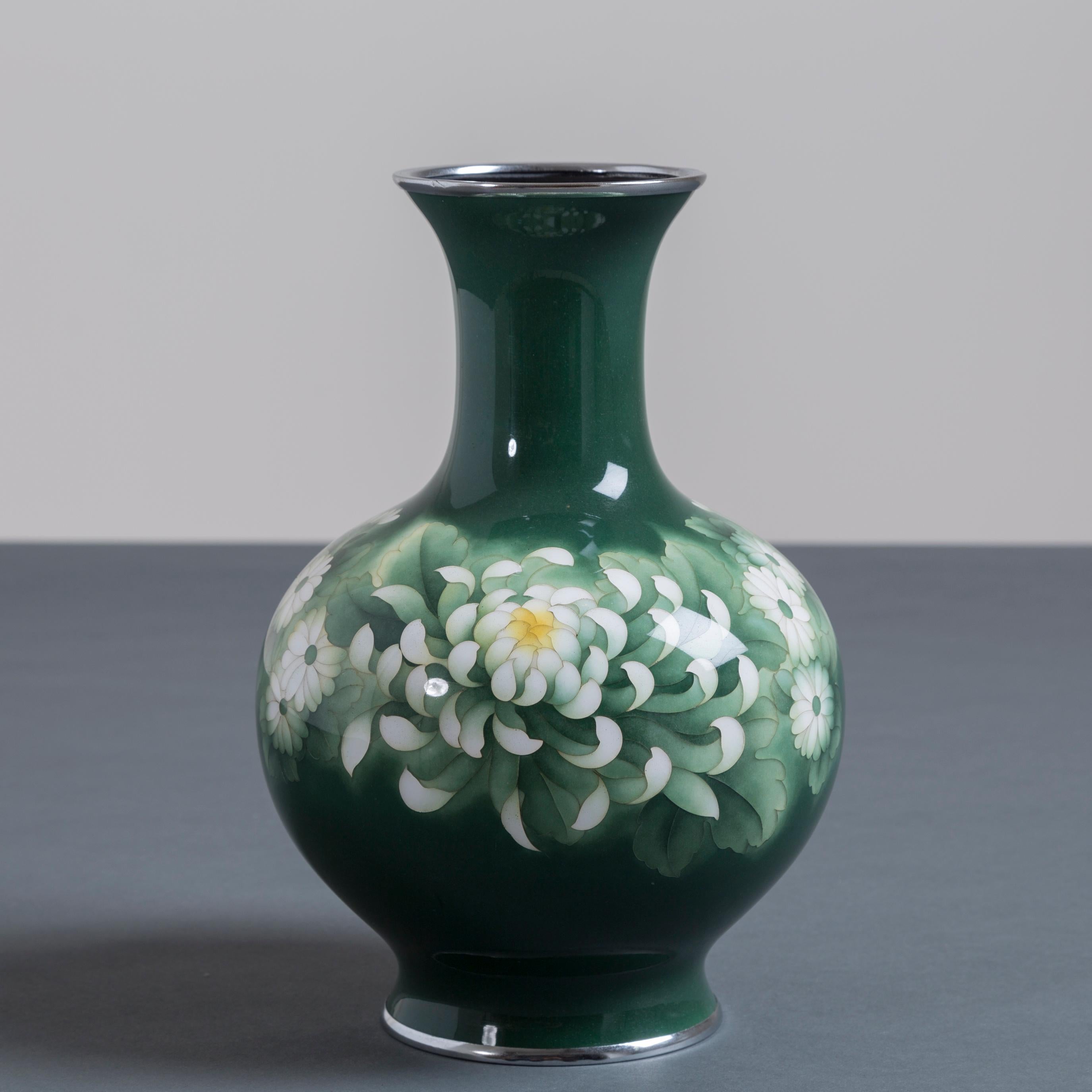 20th Century Japanese Cloisonné Enamel Vase Attributed to Inarba For Sale