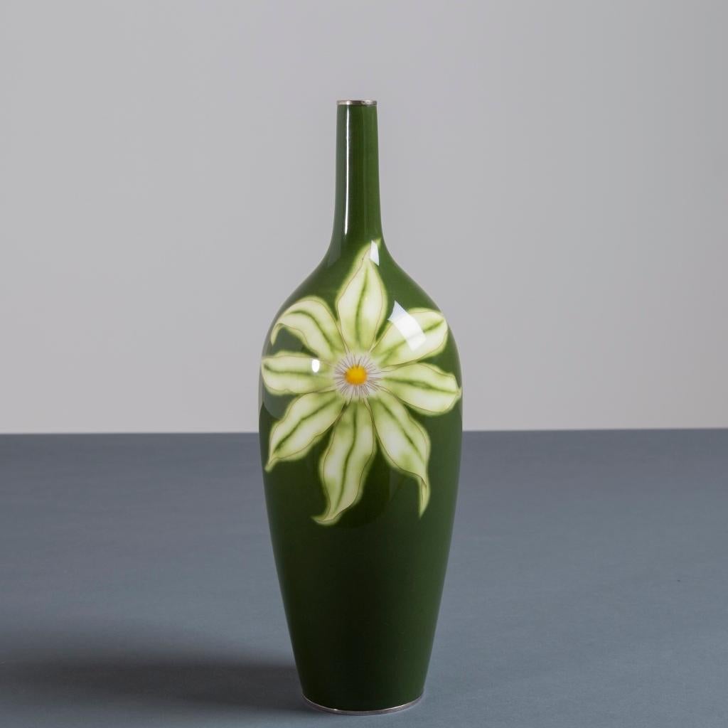 Mid-20th Century Japanese Cloisonné Enamel Vase by Ando, circa 1940 For Sale