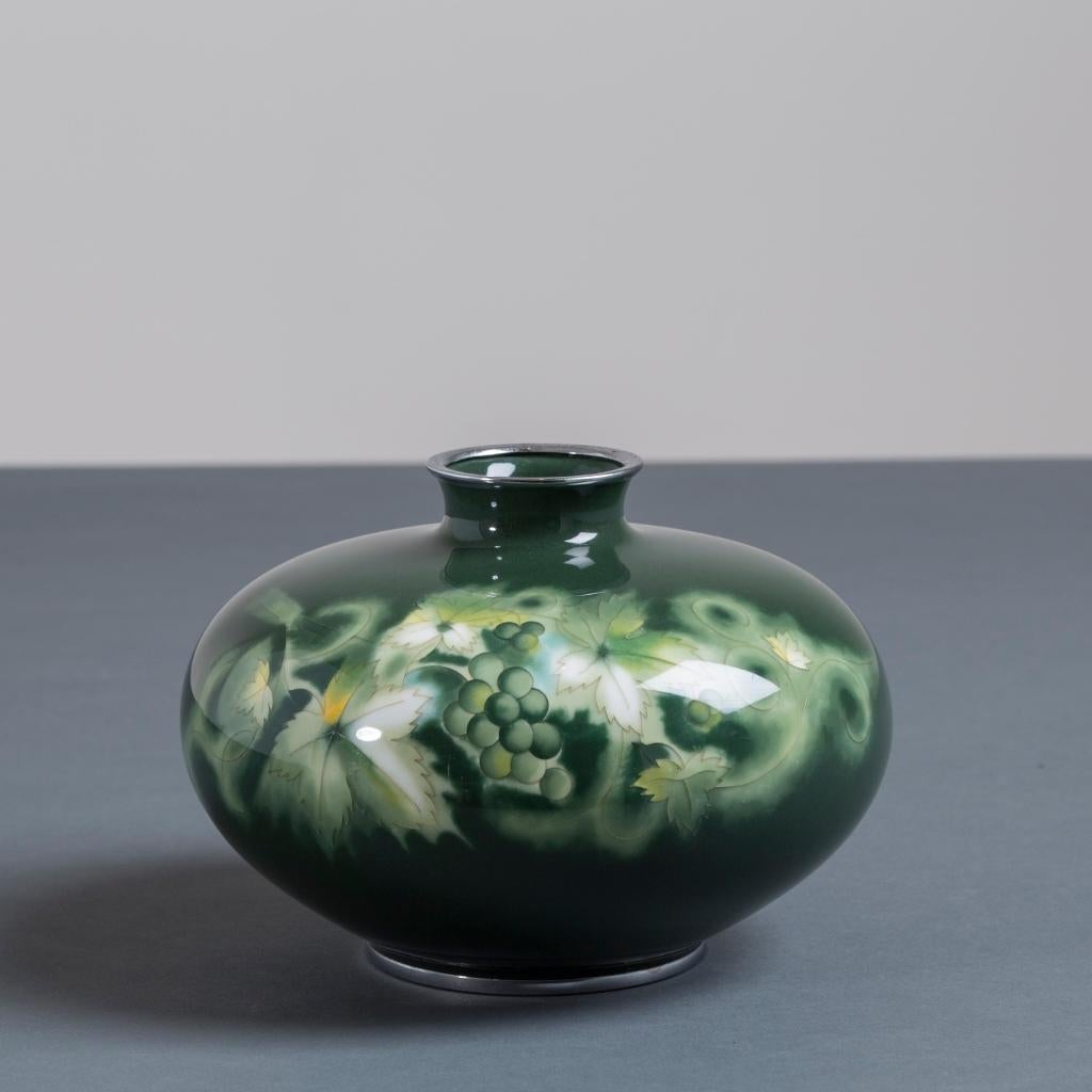 Mid-20th Century Japanese Cloisonn�é Enamel Vase by Ando, circa 1950 For Sale