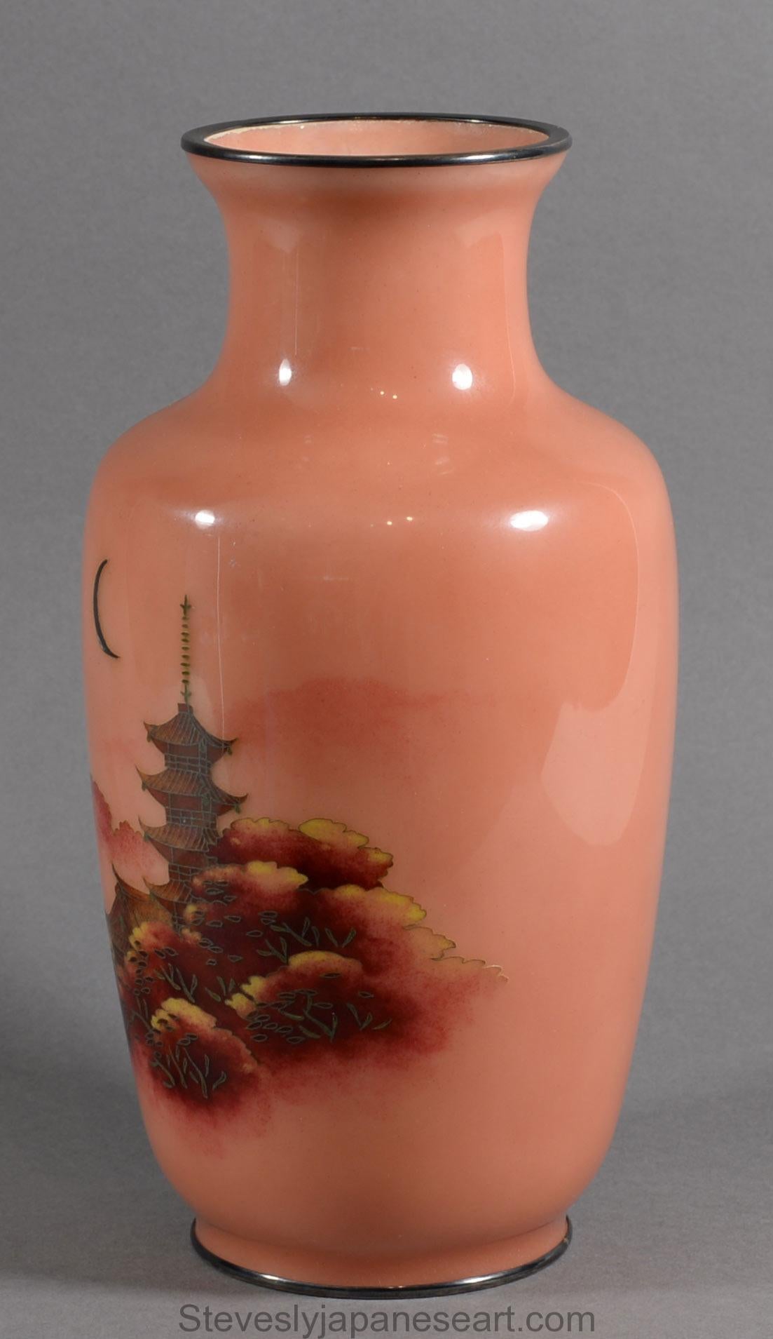 Japanese Cloisonne Enamel Vase By Ando Company 1