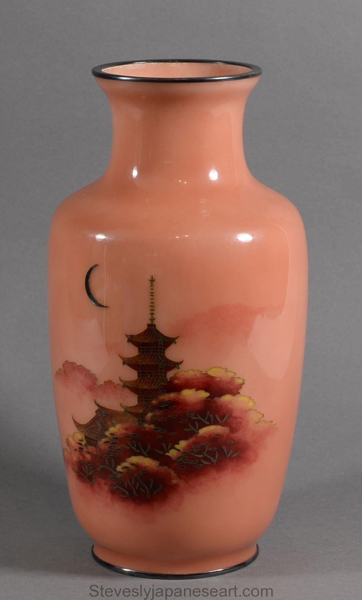 Japanese Cloisonne Enamel Vase By Ando Company 2