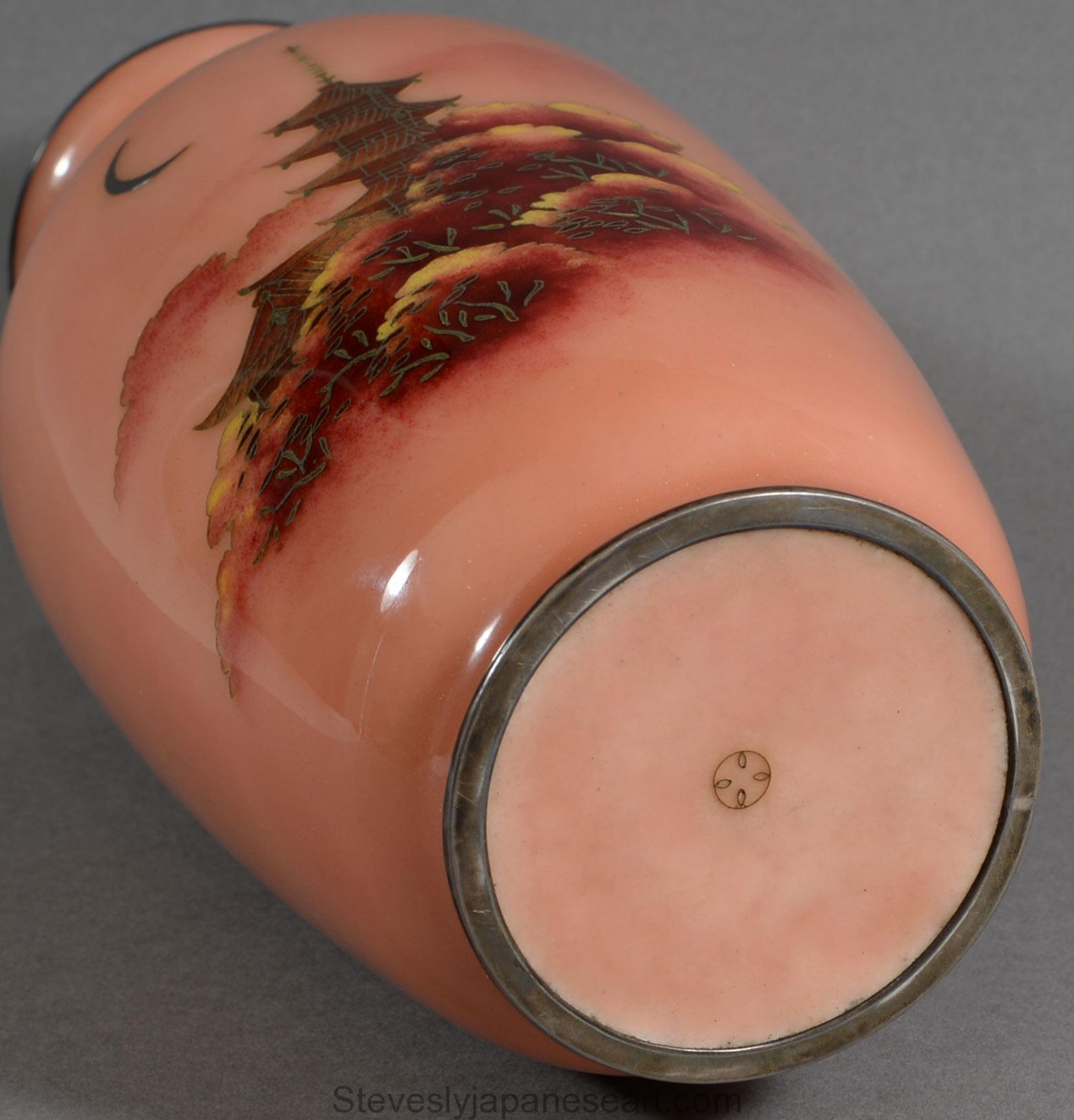 Japanese Cloisonne Enamel Vase By Ando Company 4