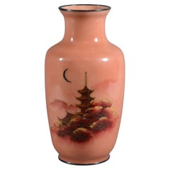 Vintage Japanese Cloisonne Enamel Vase By Ando Company