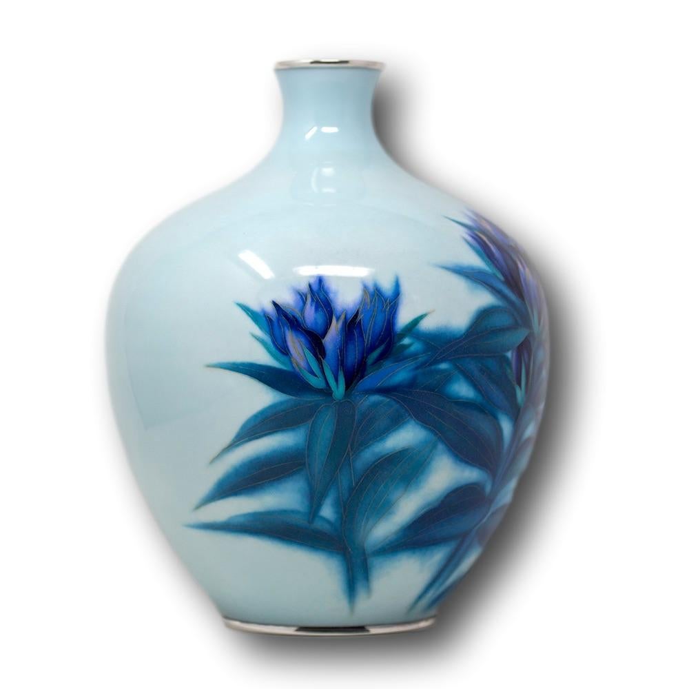 Argent Vase japonais en émail cloisonné de la société Ando, période Showa en vente