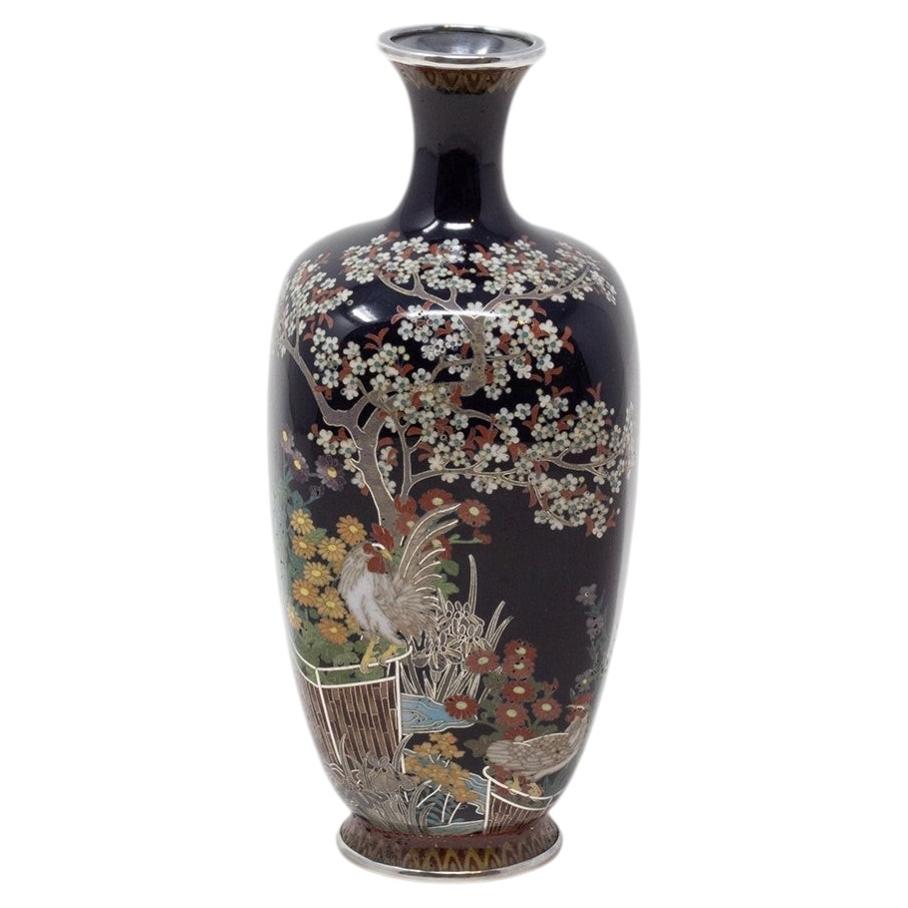 Vaso in smalto cloisonné giapponese di Ando Jubei, Ando Cloisonne Company