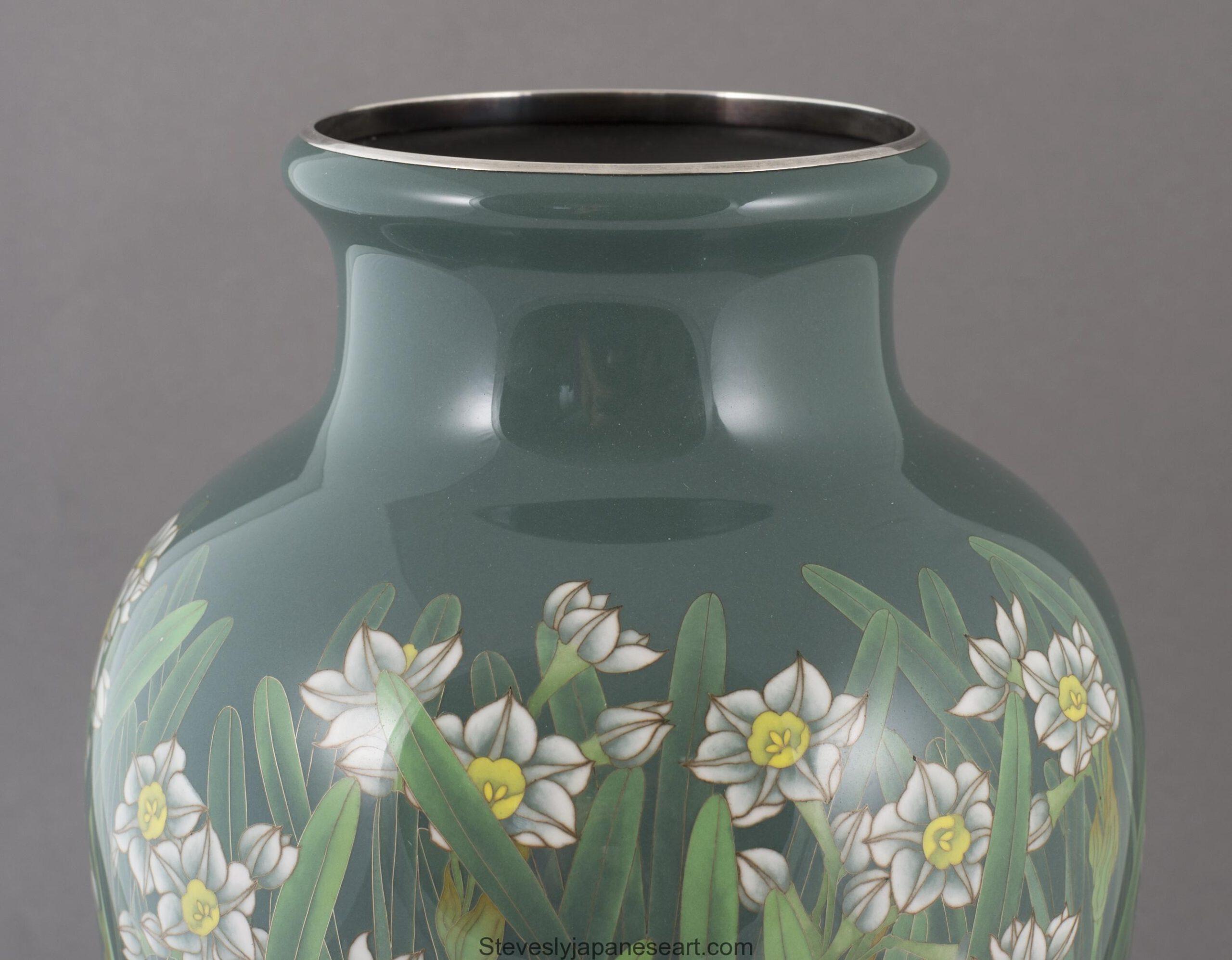 Japanese Cloisonne Enamel Vase by Ando Jubei 5