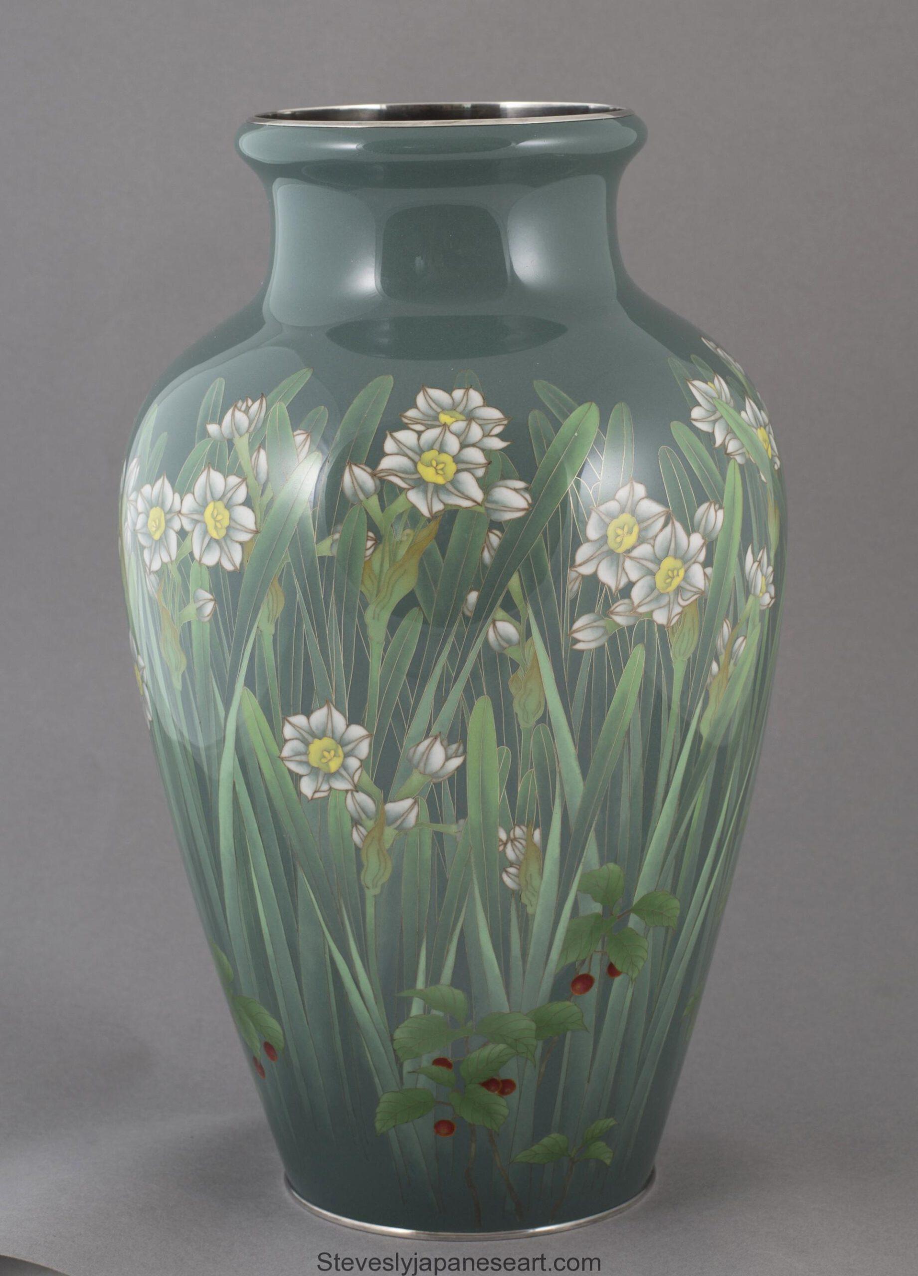 19th Century Japanese Cloisonne Enamel Vase by Ando Jubei
