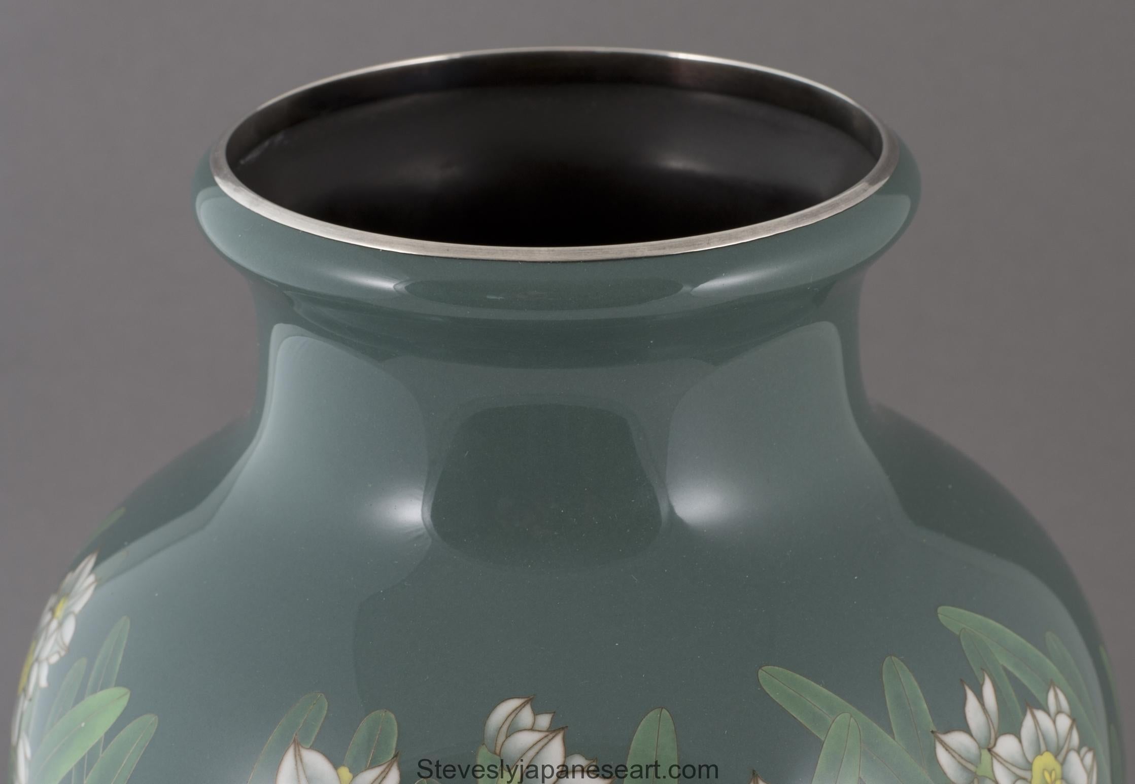 Japanese Cloisonne Enamel Vase by Ando Jubei 3