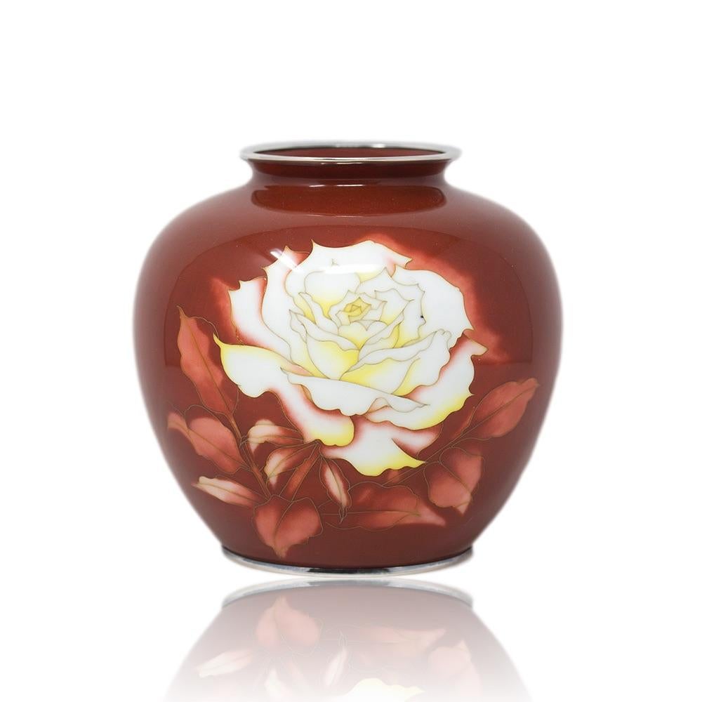 Art Déco Vaso giapponese in smalto cloisonne della ditta Ando in vendita