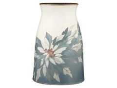 Japanese Cloisonne Enamel Vase Maple Leaves Yoshiko Noda