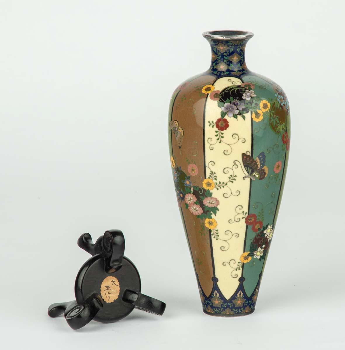 Japanese Cloisonne Enamel Vase – Namikawa Yasuyuki For Sale 4